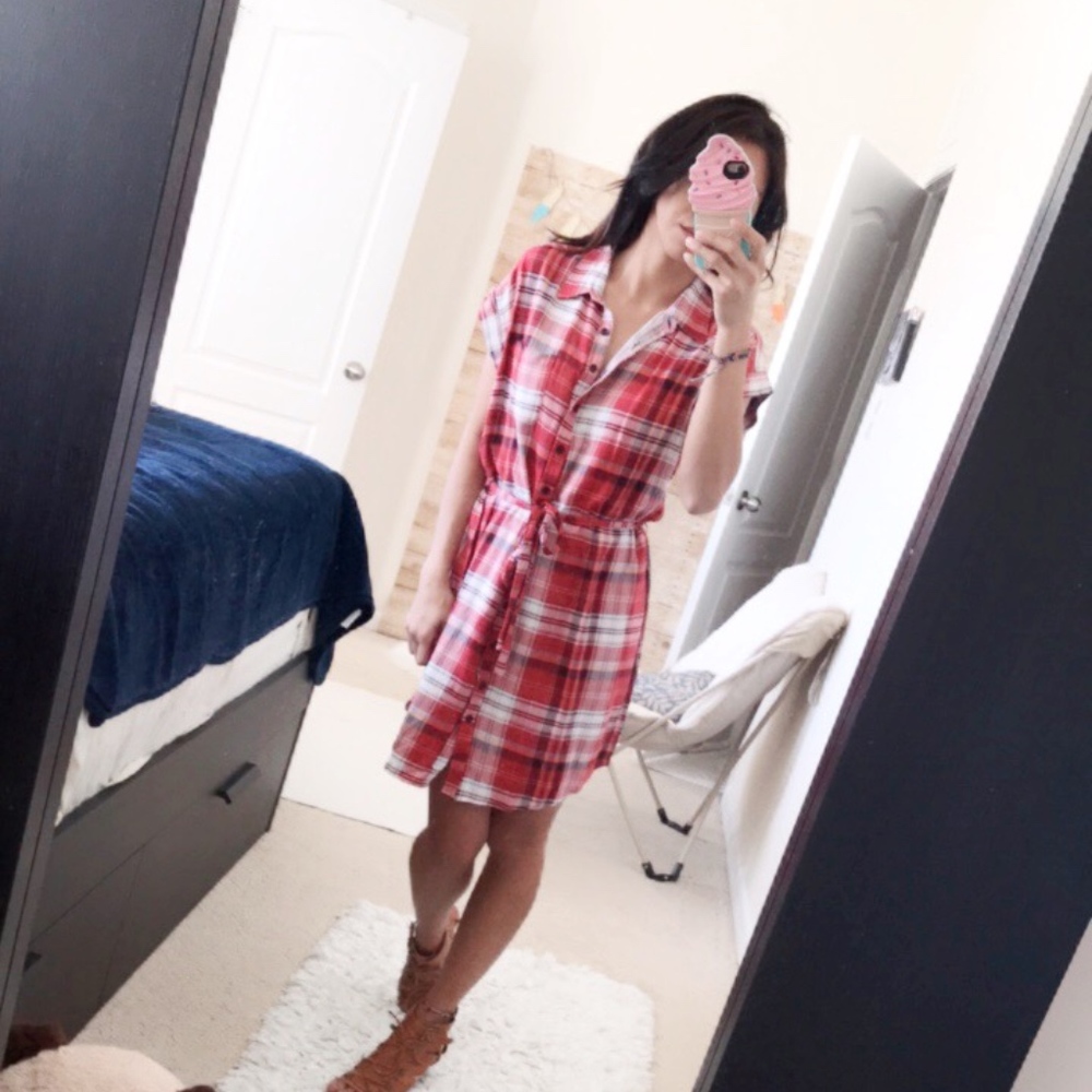 Almost Famous checkered slip dress